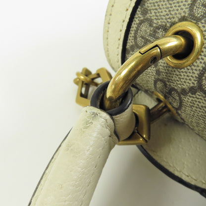 Gucci GG Supreme Monogram Small Queen Margaret Top Handle Bag Beige White