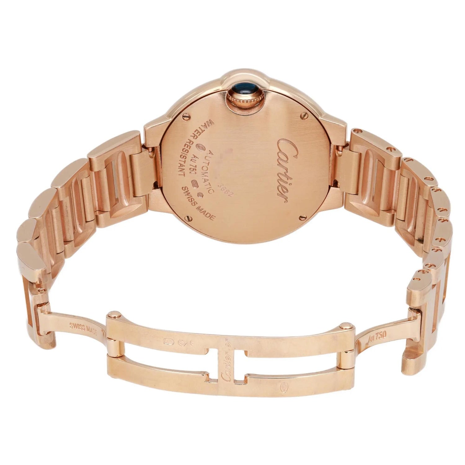 Cartier Ballon Bleu De Watch 33mm 18K Rose Gold Silver Dial Automatic W6920096