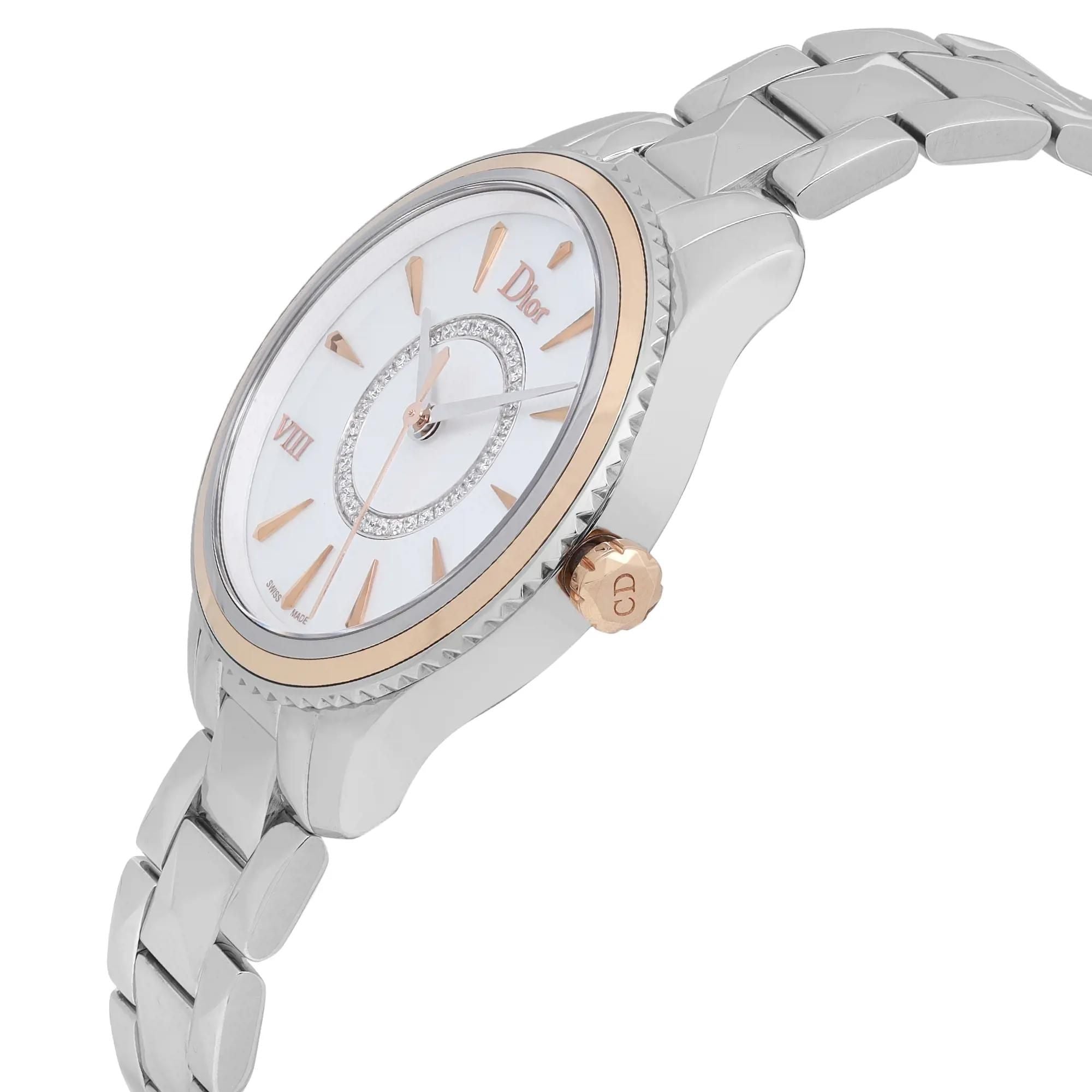 Christian Dior VIII Montaigne Steel Diamond MOP Dial Ladies CD1521I0M001