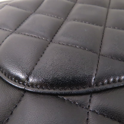 Chanel Black Sheepskin Leather Large Classic Golden Cross Shoulder Back Bag Lambskin (sheep Leather)