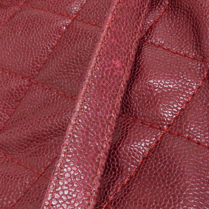 Chanel Matelasse Chain Shoulder Bag Calfskin Red