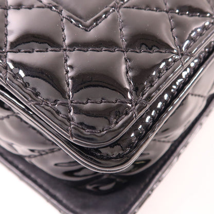 Chanel Black Lacquered Boy 11 Crossbody Bag Patent Leather