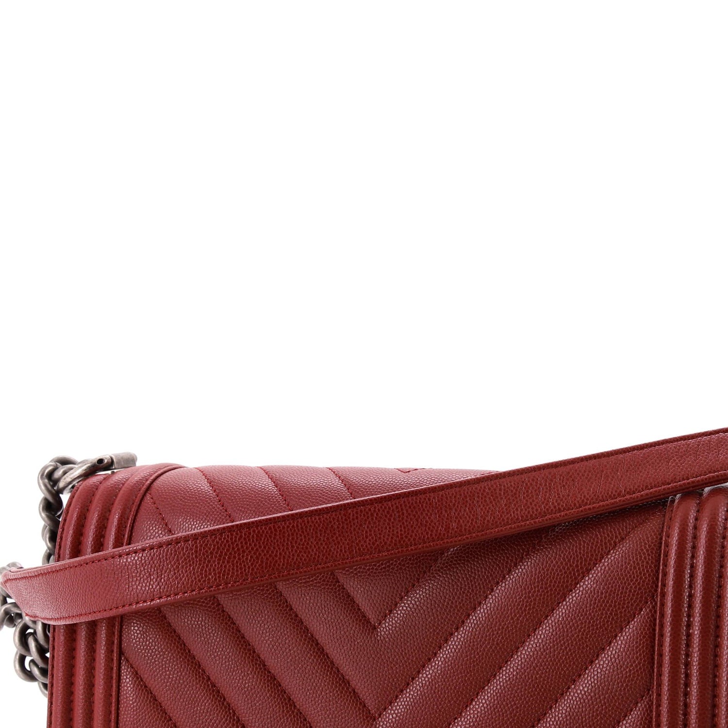 Chanel Boy Flap Bag Chevron Caviar Old Medium