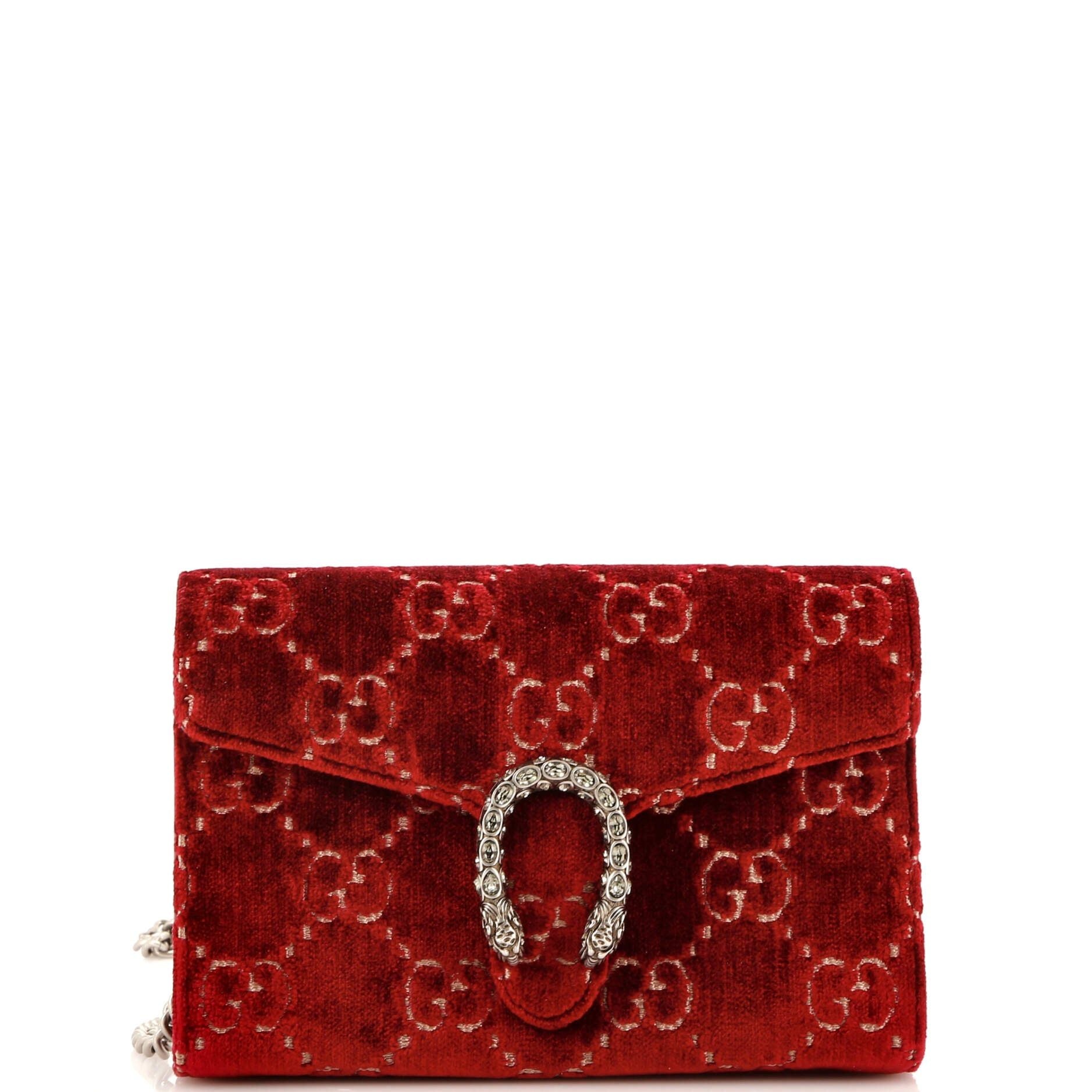 Gucci Dionysus Chain Wallet Gg Velvet Small