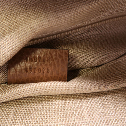Gucci Canvas Bree Micro Hobo Gold Shoulder Bag Brown Gg Canvas 449244