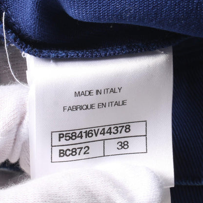 Chanel Navy With Matelasse Ribbon Denim Pants Cotton P 58416v 44378