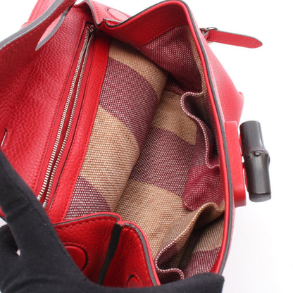 Gucci Daily Bamboo Handbag Red Leather 370831