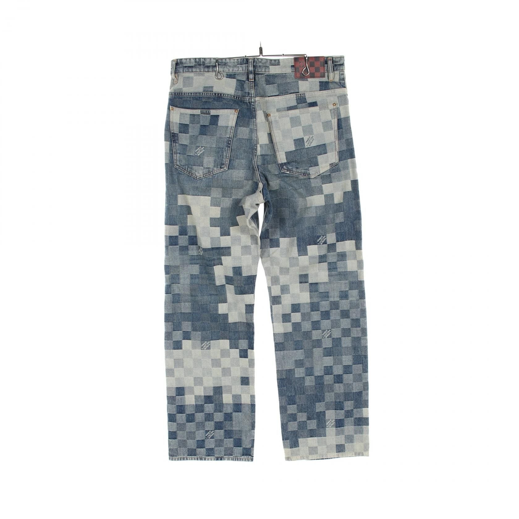 Louis Vuitton Damier Skate Blue Denim Pants Rm 241 Gco Hqd 87w