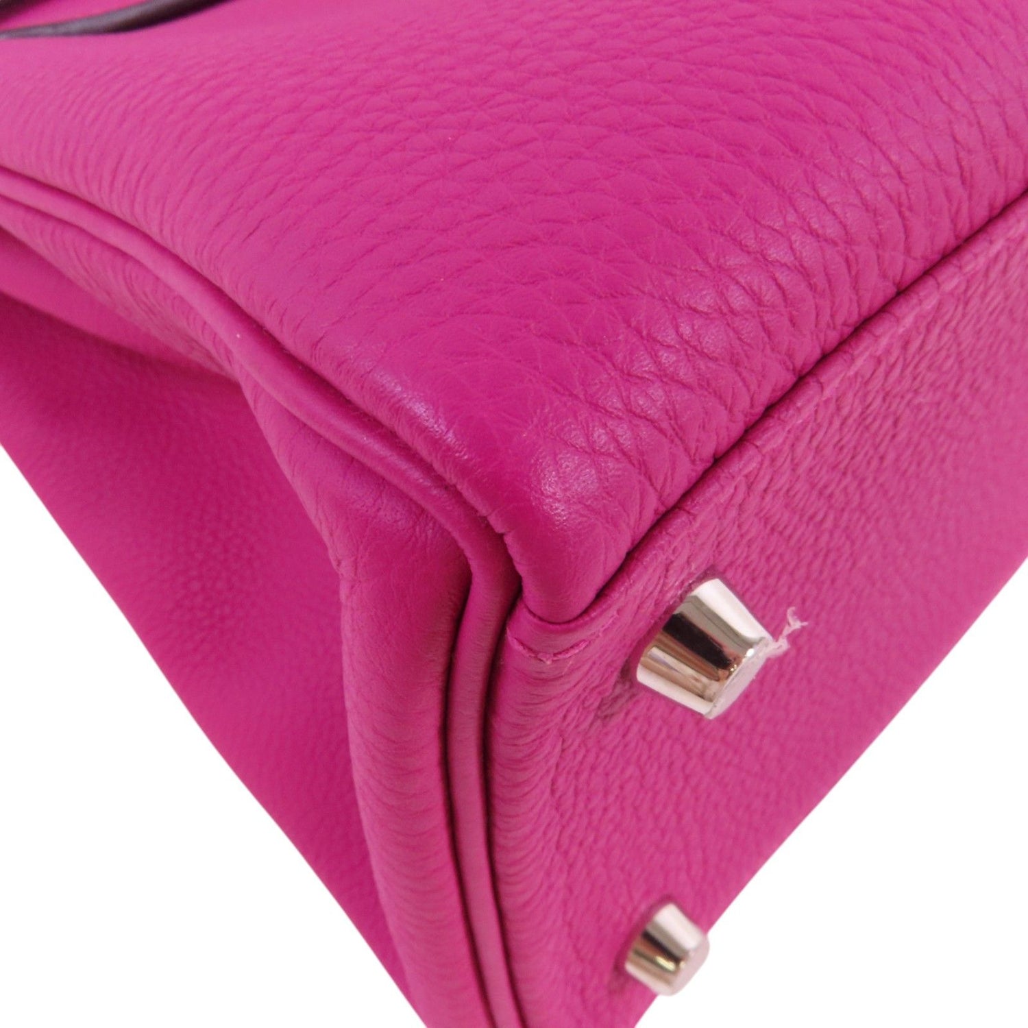 Hermes Leather Kelly 28 Silver Hand-turned Shoulder Back Bag Double Bag 2way Shoulder Bag Rose Purple Purple Togo