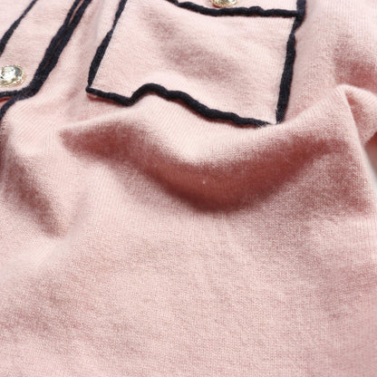 Chanel Pink Navy No 5 Cardigan Cashmere P 70793k 10084