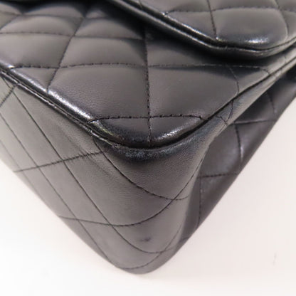 Chanel Black Sheepskin Leather Large Classic Golden Cross Shoulder Back Bag Lambskin (sheep Leather)