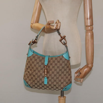 Gucci Jackie Gg Canvas Shoulder Bag Beige 120888 Auth