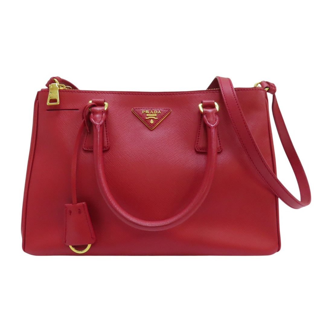 Prada Saffiano Galleria Medium Shoulder Bag Calfskin Red