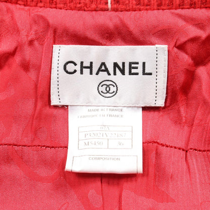 Chanel Red Dress Wool Nylon P 32021