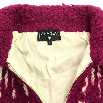 Chanel Pink Knit Blouson Blouson Wool P 62173k 47609