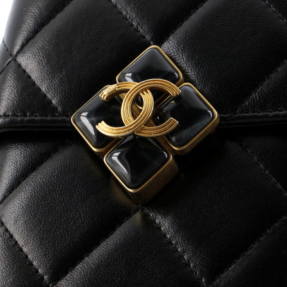 Chanel Diamond Lock Cc Phone Holder Crossbody Bag Quilted Lambskin Mini