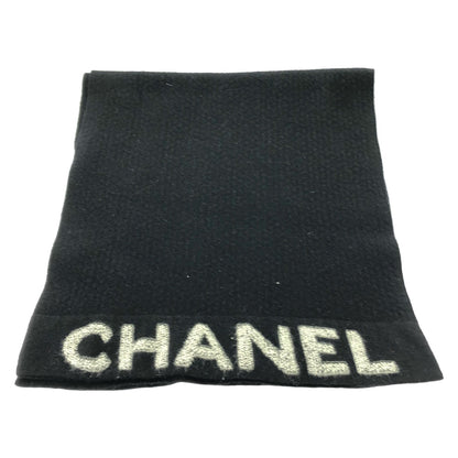 Chanel Black Logo Scarf Scarf Wool