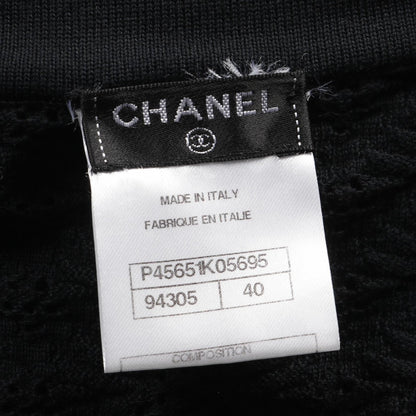 Chanel Black Coco Mark Button Dress Cotton P 45651