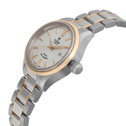 Tudor Style 28 18k Yellow Gold Steel Silver Dial Ladies Watch 12103-0002