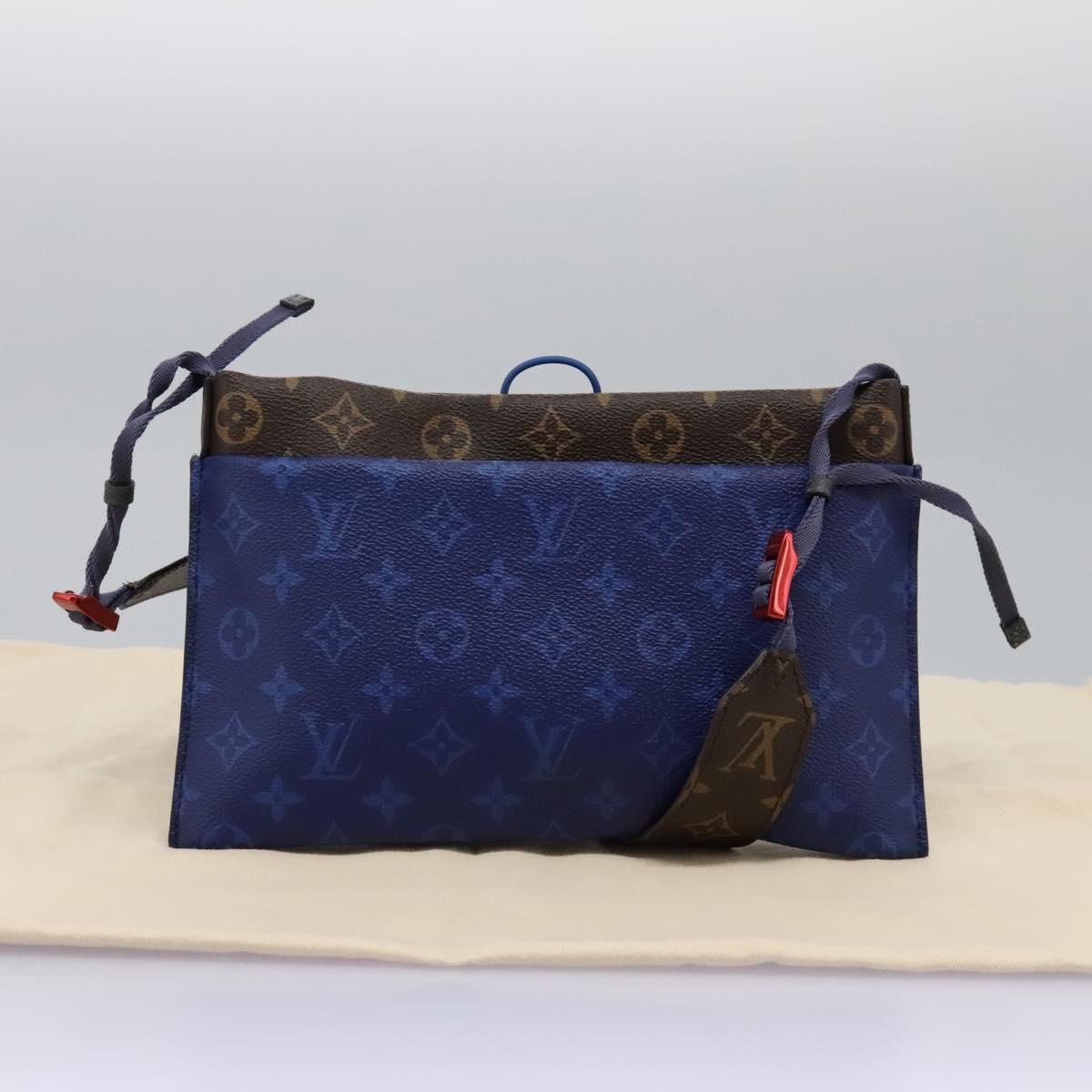 Louis Vuitton Monogram Pacific Split Sacoche Shoulder Bag Blue M 43854 Auth
