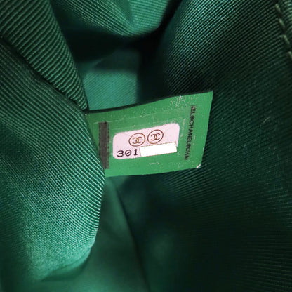 Chanel Matelasse Boy 25 Shoulder Bag Calfskin Green Sliver Tone Metal