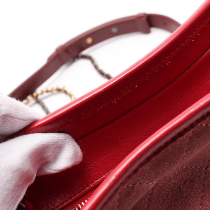 Chanel Gabriel De Small Shoulder Bag A 91810 Suede Pink Bordeaux Cc