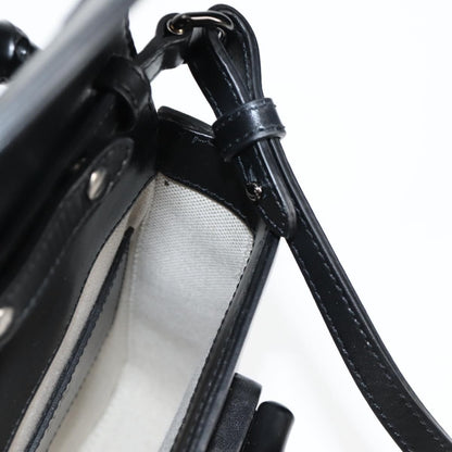 Gucci Calfskin Mini Bamboo Top Handle 3 Way Shoulder Bag Black