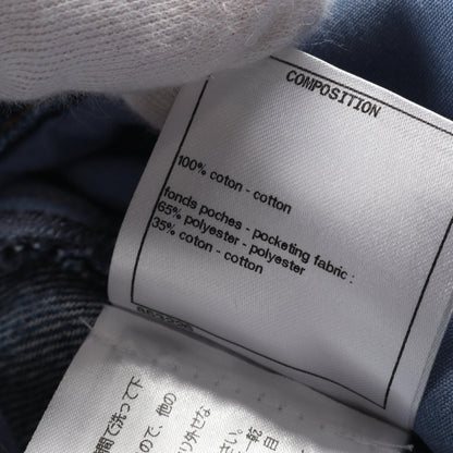 Chanel Navy Coco Mark Button Denim Pants Cotton