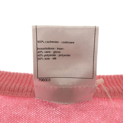 Chanel V-neck Sweater Knitwear P 40780k 02896 Cashmere Pink 