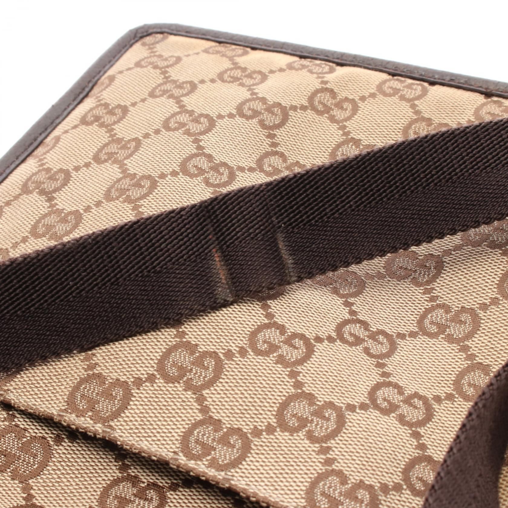 Gucci Gg Canvas Shoulder Bag Beige Brown Canvas 27639