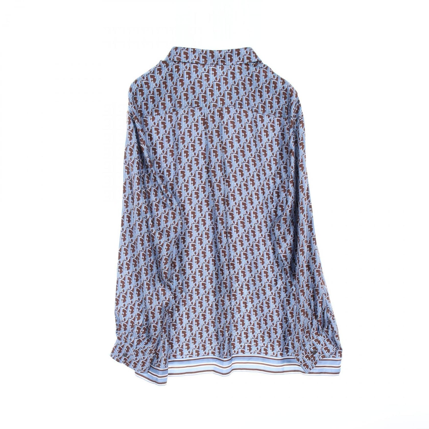 Dior Oblique Tops Brown Blue Silk