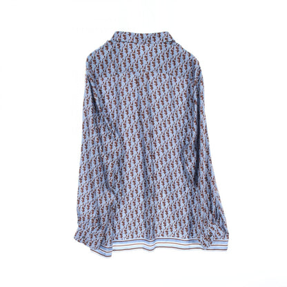 Dior Oblique Tops Brown Blue Silk