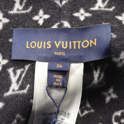 Louis Vuitton Hooded Cape Monogram Poncho Rm 223w Qwe Wool Silk Black