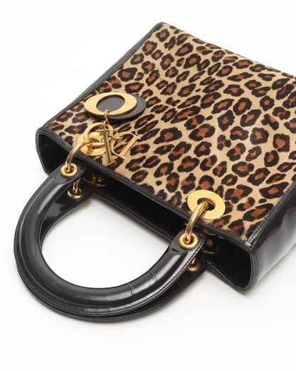 Christian Dior Medium Leopard Lady Dior Bag