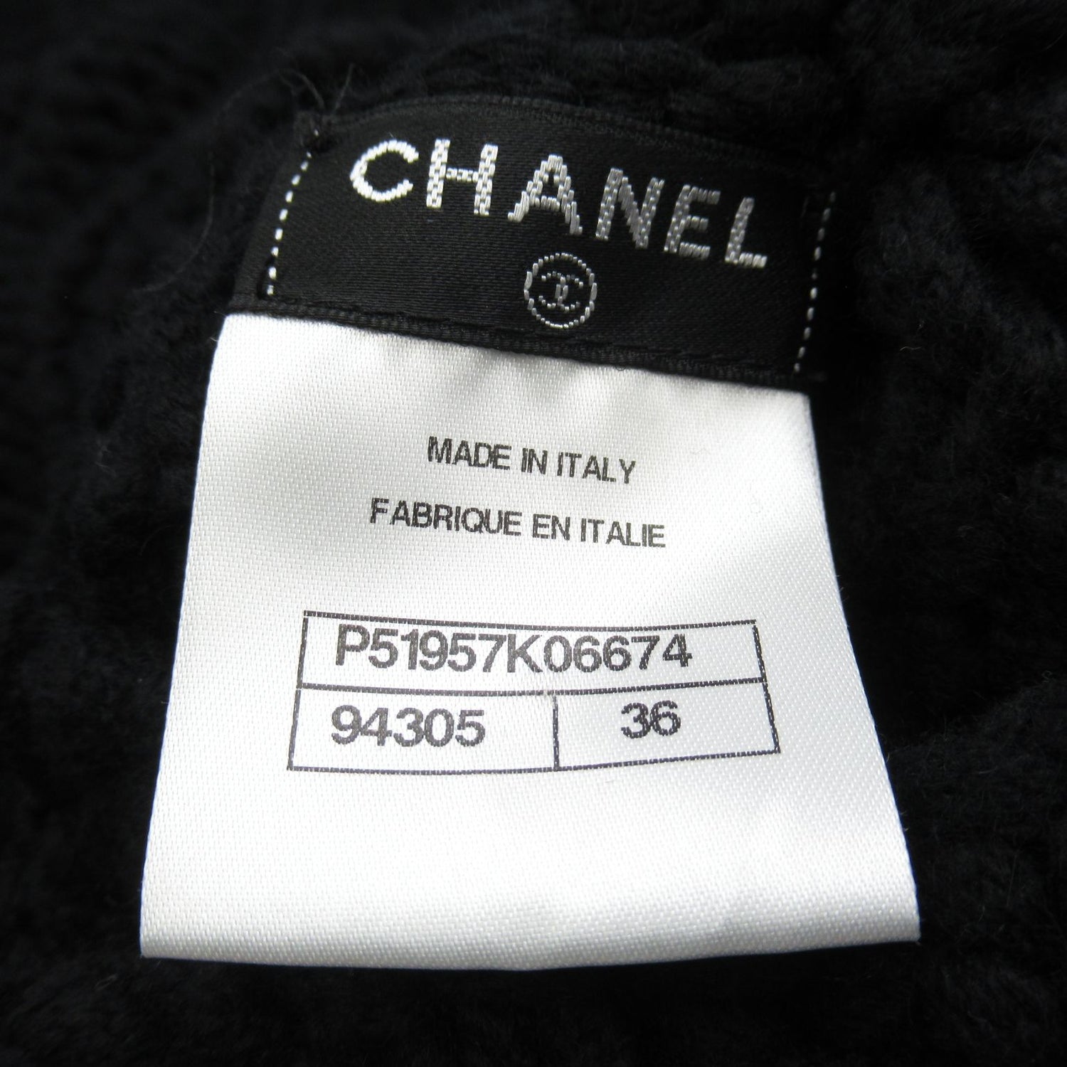 Chanel Cashmere Sweater Knitwear Black Jewel Edelweiss 36
