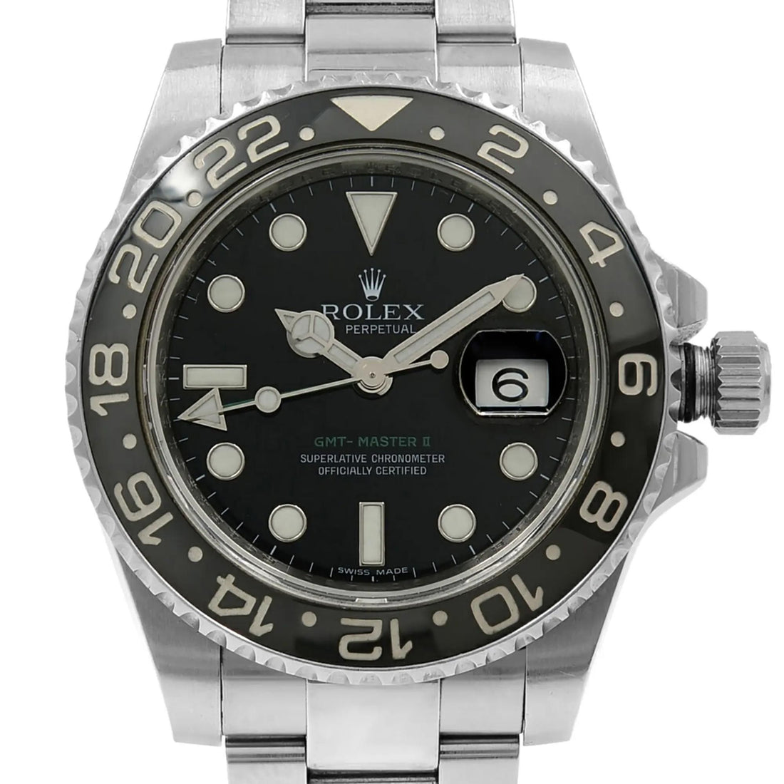 Rolex Gmt-master II Black Index Dial Oyster Steel Automatic Mens Watch 116710LN