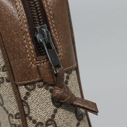Gucci Gg Plus Supreme Clutch Bag Pvc Beige Brown Auth