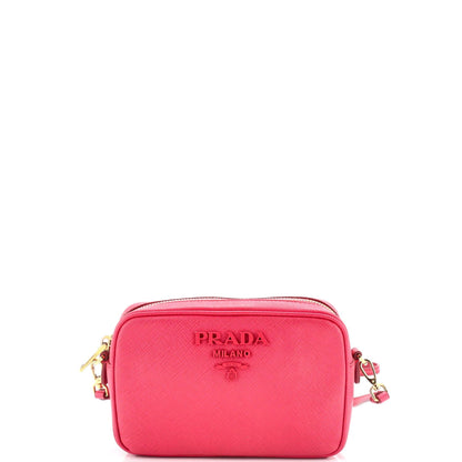 Prada Monochrome Camera Bag Saffiano Leather Small