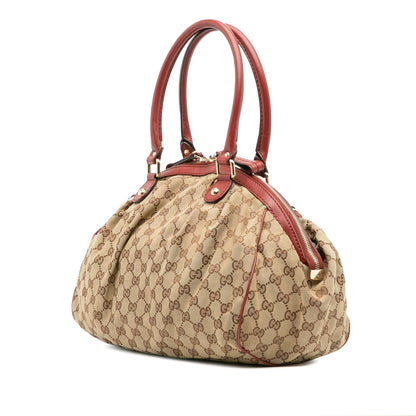 Gucci GG Canvas Sukey Satchel Brown