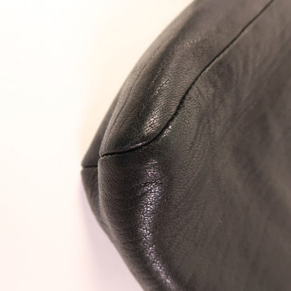 Yves Saint Laurent Cowhide Leather Sac De Jeur Silver Shoulder Bag Black Calfskin (cowhide) 480583