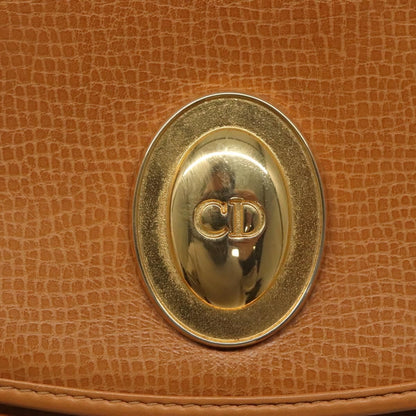 Christian Dior Shoulder Bag Leather Beige Auth