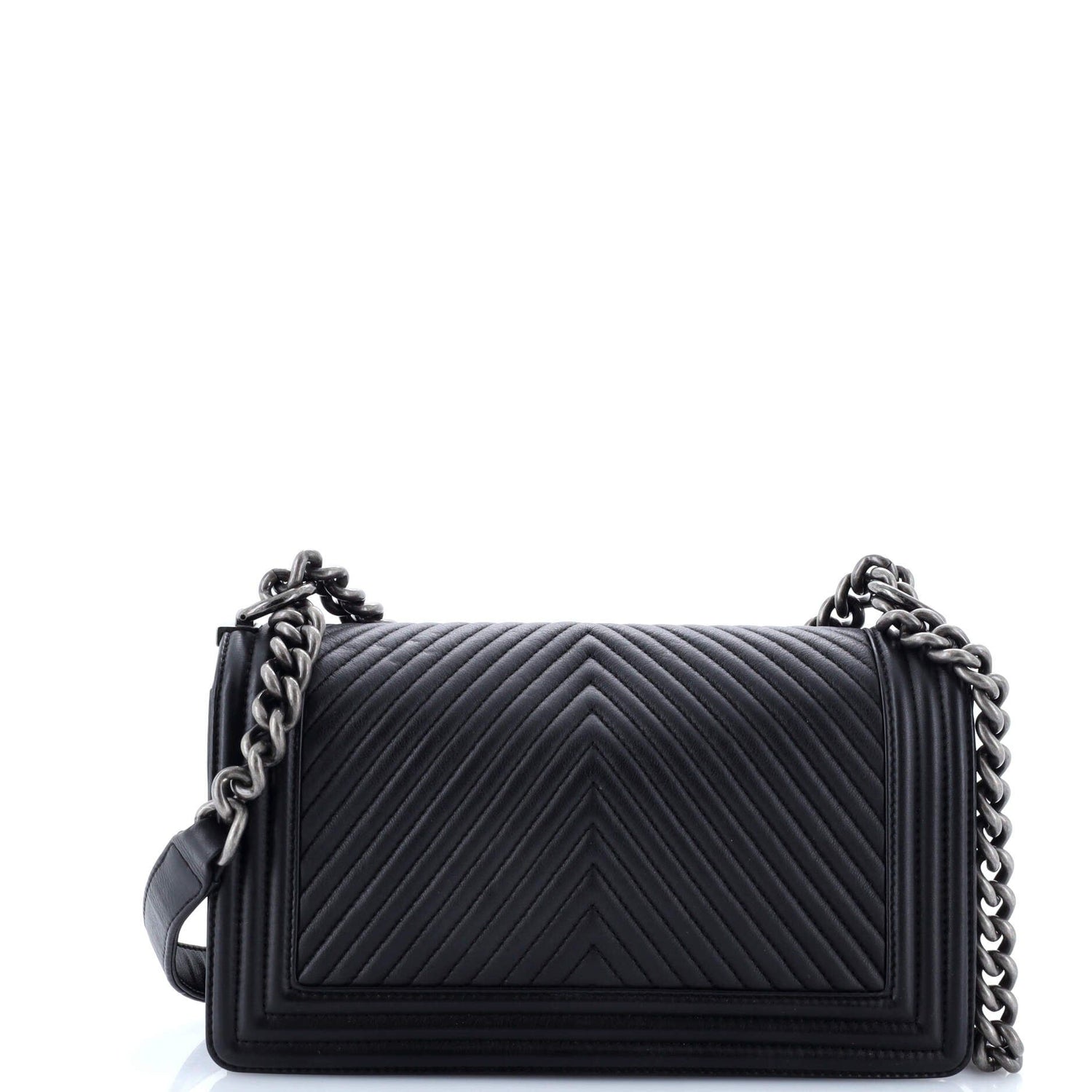 Chanel Boy Flap Bag Chevron Lambskin Old Medium