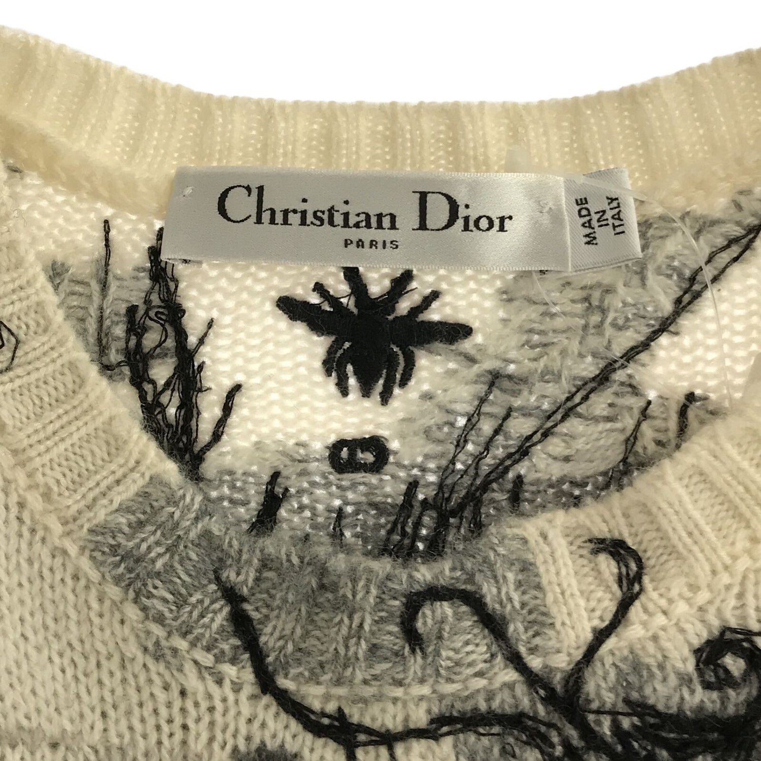 Dior Crew Neck Sweater Knit Cashmere White 34