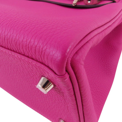 Hermes Leather Kelly 28 Silver Hand-turned Shoulder Back Bag Double Bag 2way Shoulder Bag Rose Purple Purple Togo