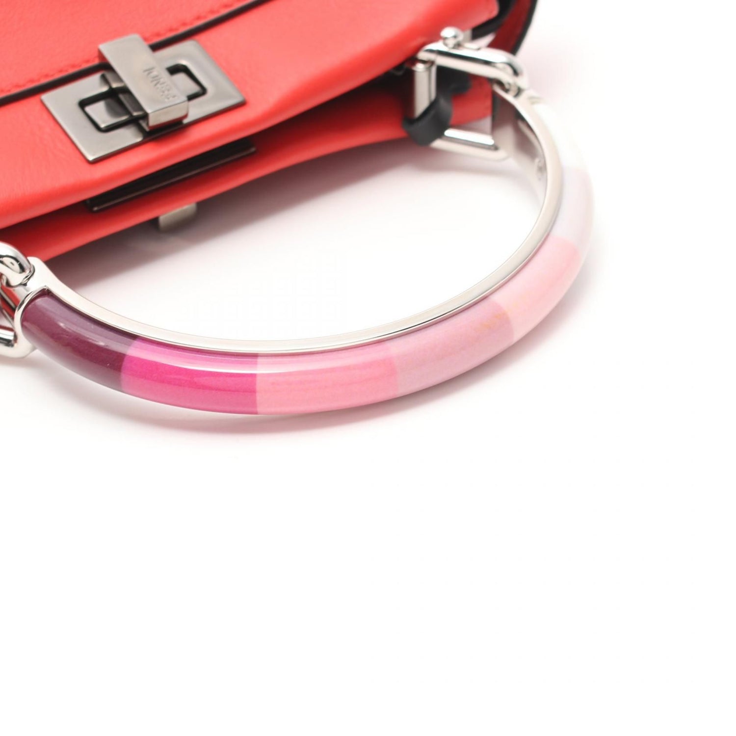 Fendi Mini Peekaboo Iconic Handbag Red Leather 8bn 316