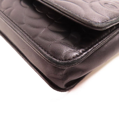 Chanel Lambskin Camellia Embossed Wallet on Chain WOC