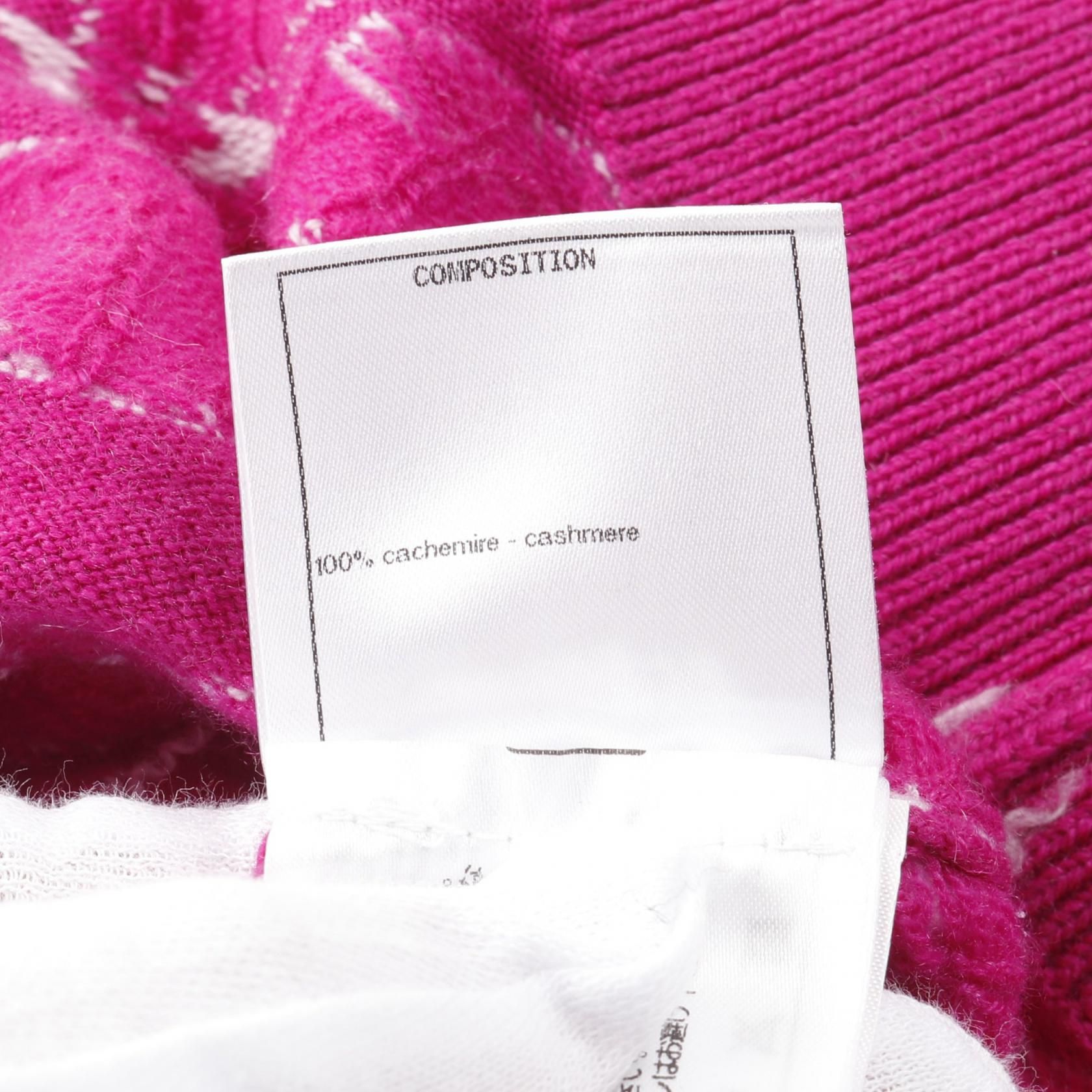 Chanel Purple White Coco Mark Knit Cashmere P 70436k 10043