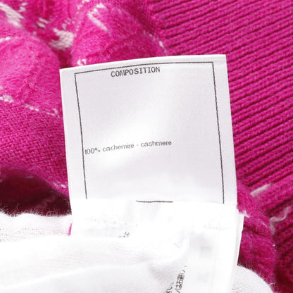 Chanel Purple White Coco Mark Knit Cashmere P 70436k 10043