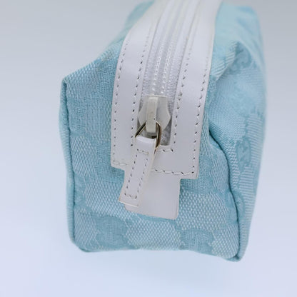 Gucci Gg Canvas Pouch Light Blue 039 1118 Auth