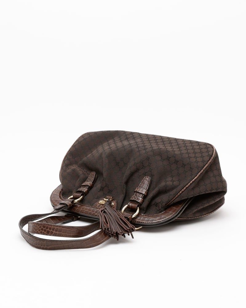 Celine Triomphe Croc Tassel Bag